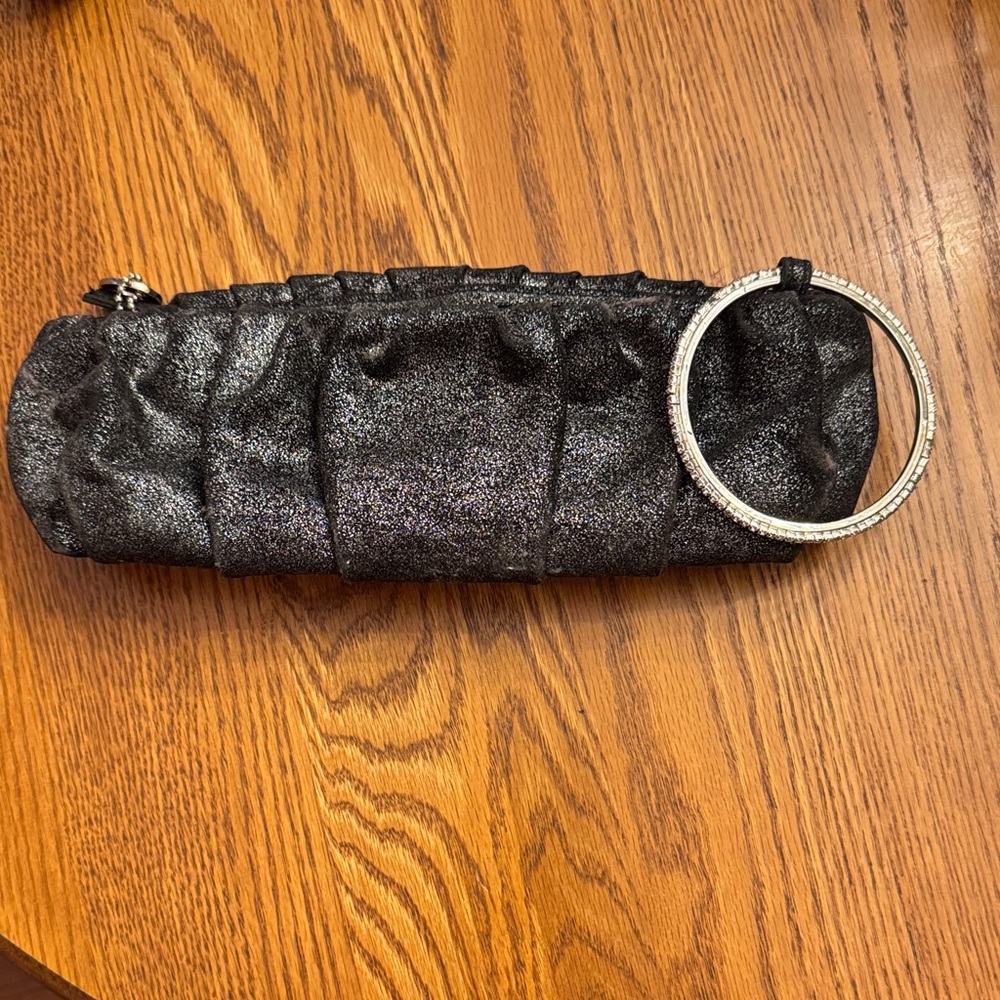 Steve Madden Shimmering Black Wristlet